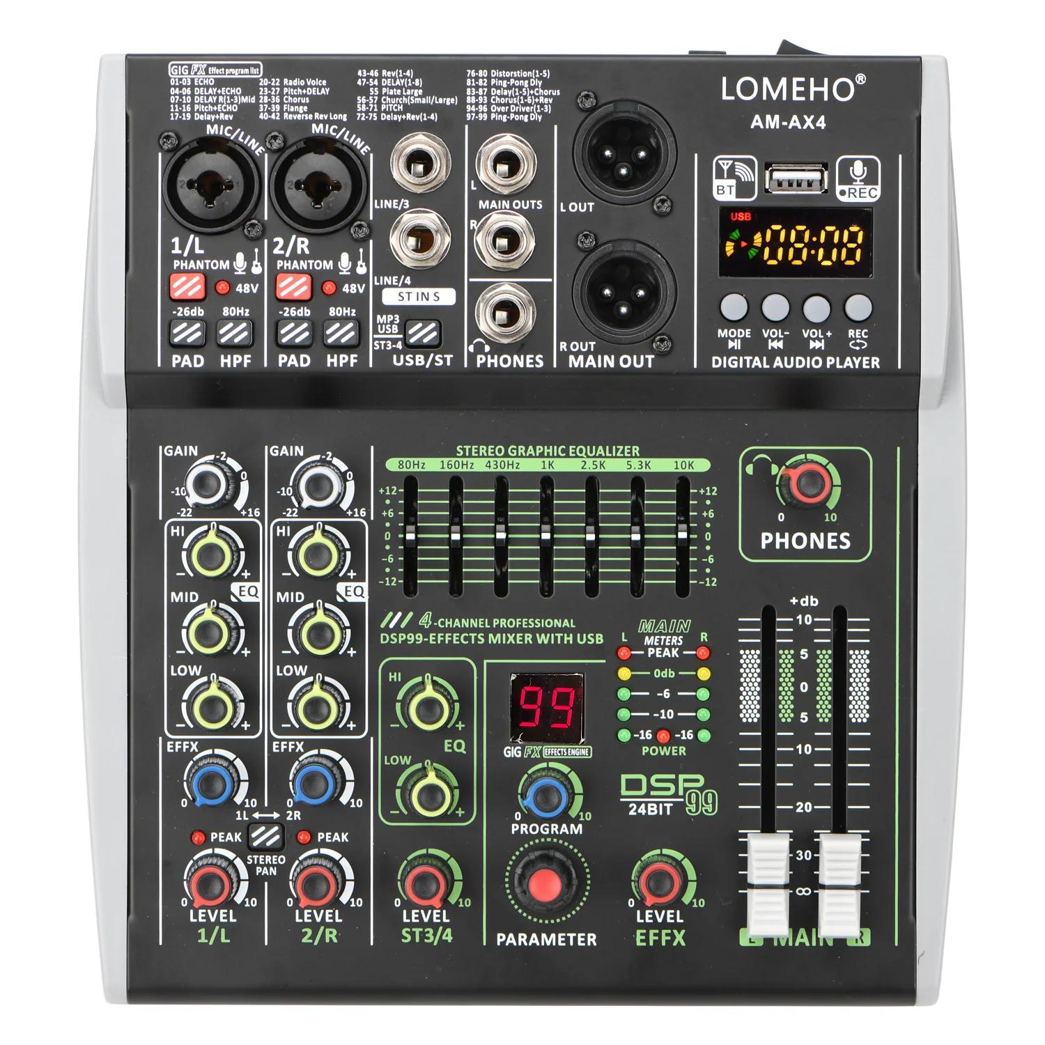 LOMEHO 4 ä ͽ ܼ, 99  ȿ  DJ Ʈѷ, USB PC   ͼ, Ȩ Ʃ AM-AX4